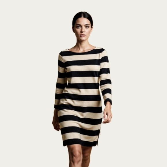 J. Crew Dresses & Skirts - J. Crew Navy and Off-White Rugby Striped Mini Dress, XS